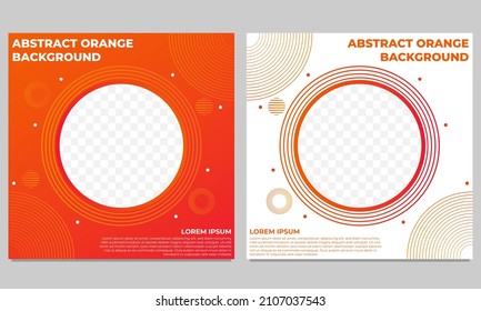 abstract orange gradient social media post template collection design