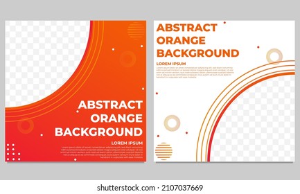 abstract orange gradient social media post template collection design