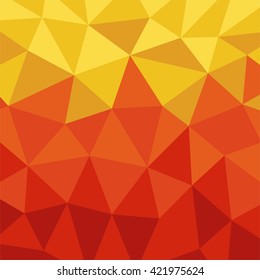 Abstract orange gradient triangle background. Vector illustration