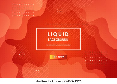 abstract orange gradient wavy light liquid color with geometric shape background. eps10 vector