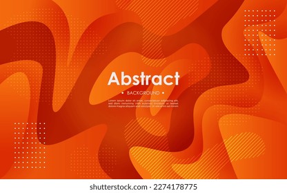 abstract orange gradient wavy light liquid color with geometric shape background. eps10 vector