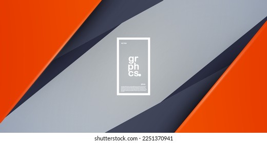 Abstract orange and gray triangle on dark color geometric design. modern overlap papercut futuristic background vector illustration.Eps10 vector