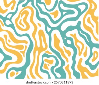 Abstract orange and green liquid background pattern illustration vector layout banner backdrop template texture editable