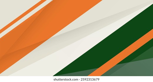 Abstract orange and green papercut 3D background. Overlap shape and lines pattern. Smart design for graphic design. Eps10 vector