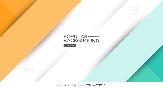Resumen del vector de la plantilla de fondo de papel naranja y verde con el patrón de superposición cuadrada. Fondo colorido y brillante con un diseño de sombra realista. Vector Eps10