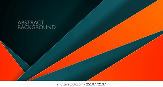 Abstrato papel laranja e verde no design de fundo geométrico 3D. Moderno sobrepor fundo futurista com sombra. Vetor Eps10