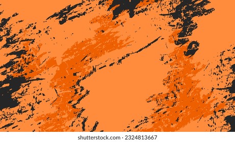 Resumen De Textura Rústica Grunge Naranja En Fondo Negro
