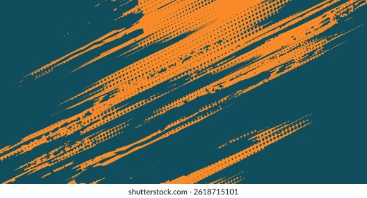 Abstract Orange Grunge Scratch Texture In Dark Background