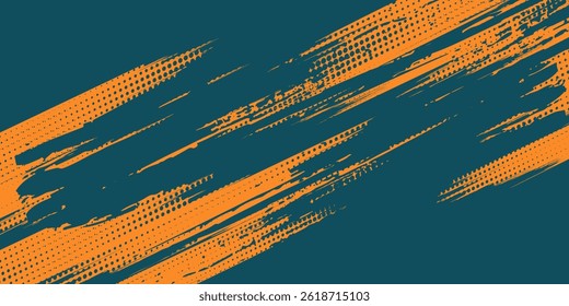 Abstract Orange Grunge Scratch Texture In Dark Background