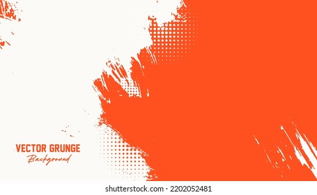 abstract orange grunge texture with halftone effect design vector