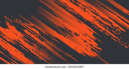 abstract orange grunge texture with halftone effect design vector