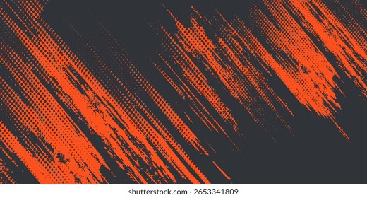 abstract orange grunge texture with halftone effect design vector