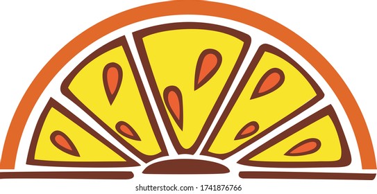 
abstract orange half vector illustration