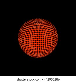 abstract orange halftone. black background. logo design. light-box







