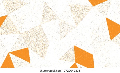 Abstractas puntos naranjas de semitono con triángulos geométricos que crean una Ilustración vectorial de fondo moderna dinámica