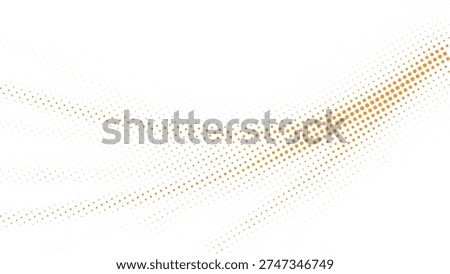 Abstract orange halftone dotted wave vector background, flowing diagonal particle dot gradient pattern, modern graphic backdrop for website headers, marketing banners, presentation slides, 