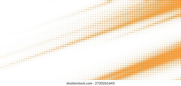 Fondo de onda de semitono naranja Abstractas con Ilustración vectorial de patrón de degradado cuadrado dinámico