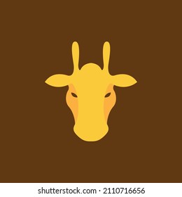 abstract orange head giraffe face logo design, vector graphic symbol icon sign illustration