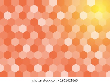 Abstract Orange hexagon background. Modern abstract illustration