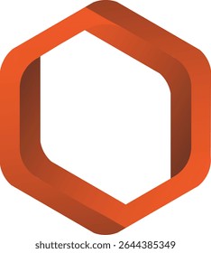 Abstractas marco hexagonal naranja, diseño de borde geométrico.