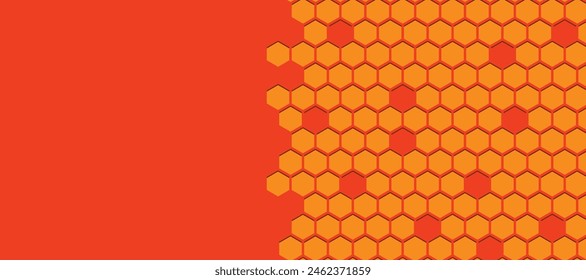 Fondo de patrón hexagonal naranja Abstractas.