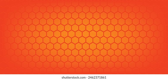 Abstract orange hexagonal pattern background.