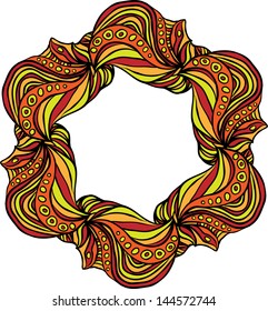 Abstract orange hexagonal pattern. Pattern can be used as element of design or frame for your text or image.