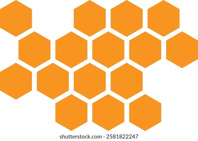 abstract orange honeycomb pattern art can be used background.