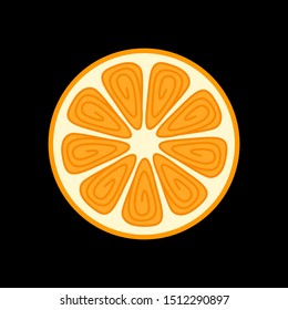 Abstract orange icon isolated on black background
