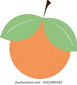 Abstract orange icon with leaves.