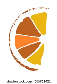 abstract orange isolated on white background.