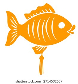 Abstrakte orange koi Fisch Vektorsymbol Grafikdesign Element