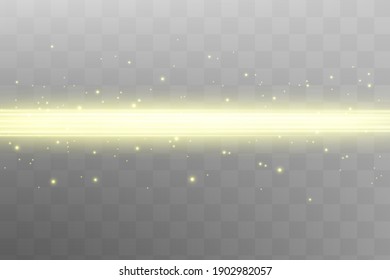 Abstract orange laser beam. Transparent isolated on black background. Vector illustration.the lighting effect.floodlight directional