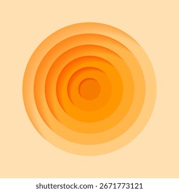 Círculo de gradiente em camadas laranja abstrato. Fundo vetorial mínimo moderno para design de cartaz, banner ou marca.