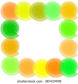 Abstract orange and lemon color photo frame.Isolated handmade photo collage. vector
