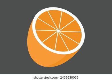 Abstract Orange or lemon fruit icon, easily editable icon for your design, vector art illustration
