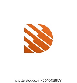Abstract Orange Letter D Logo Design