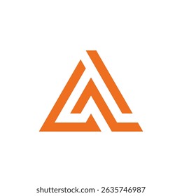 Abstract Orange Letter A Triangle Logo