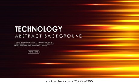 Abstract orange light effect concept of futuristic background design.	