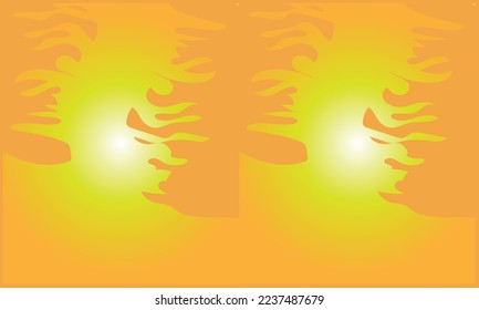 abstract orange, light  green and white