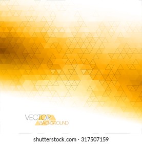 Abstract orange light template background with triangle pattern