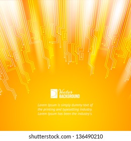 Abstract orange lights background. Vector illustration, contains transparencies, gradients and effects.