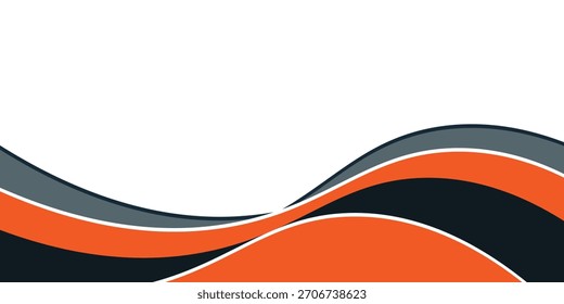 Elemento de curva de fondo de línea naranja Abstractas con espacio en blanco para el diseño de texto y mensajes, capas superpuestas, EPS10