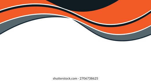 Abstract orange line background curve element with white space for text and message design, overlapping layers