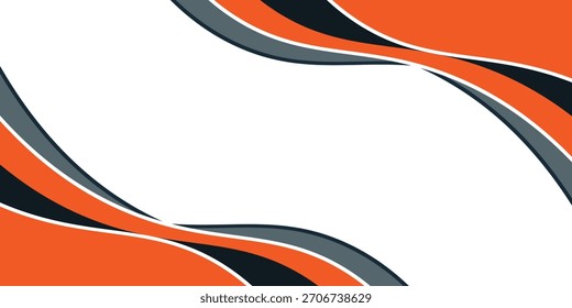 Abstract orange line background curve element with white space for text and message design, overlapping layers, modern