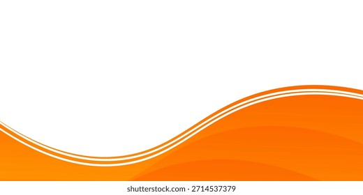 Abstract orange line background curve element with white space for text and message design, overlapping layers, modern design