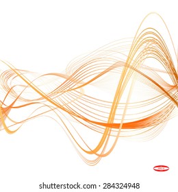 abstract orange line beige wave yellow band isolated on white background. vector illustration