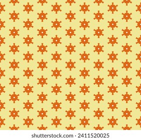 Patrón de línea anaranjado abstracto con fondo texturado amarillo.