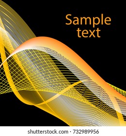abstract orange lines on a black background