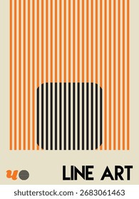 Líneas anaranjadas Abstractas y tipografía sobre lienzo neutro, ondas de Vertical anaranjadas sobre fondo beige con tipografía atrevida